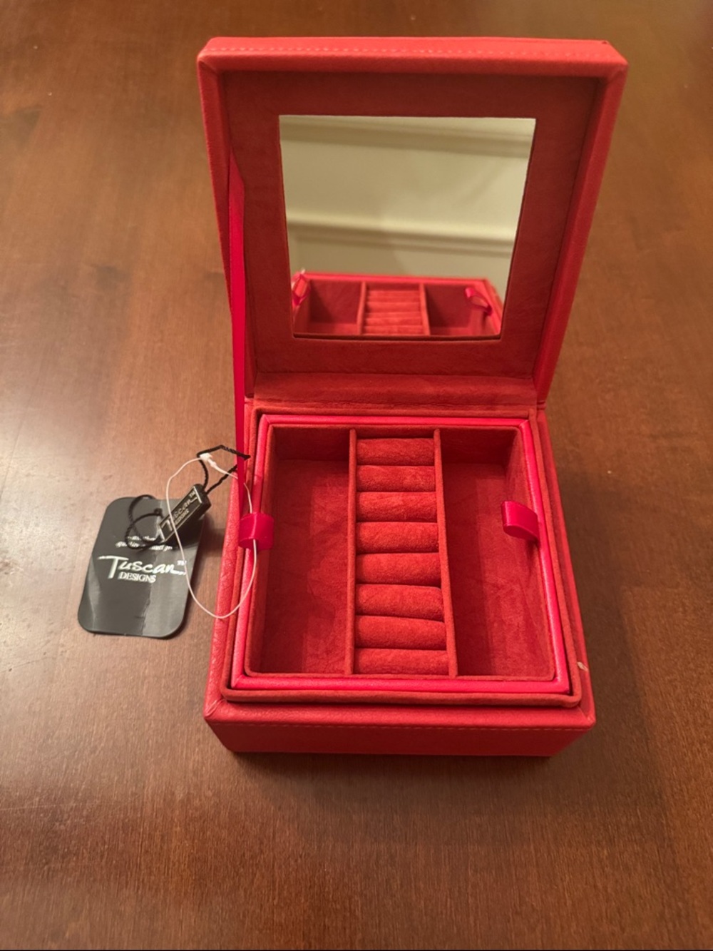 Red Jewelry Box with Mirror
